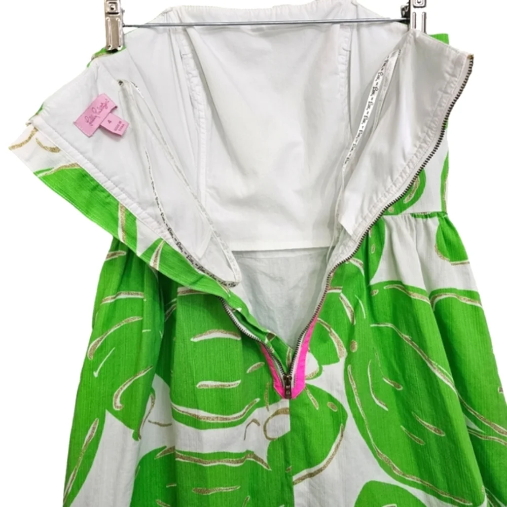 Nwot Lilly Pulitzer Strapless Stinger Bee White/Green/Gold Lottie Summer Dress - Picture 14 of 17